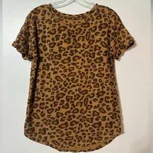 Maurices Leopard Print Short Sleeve Top